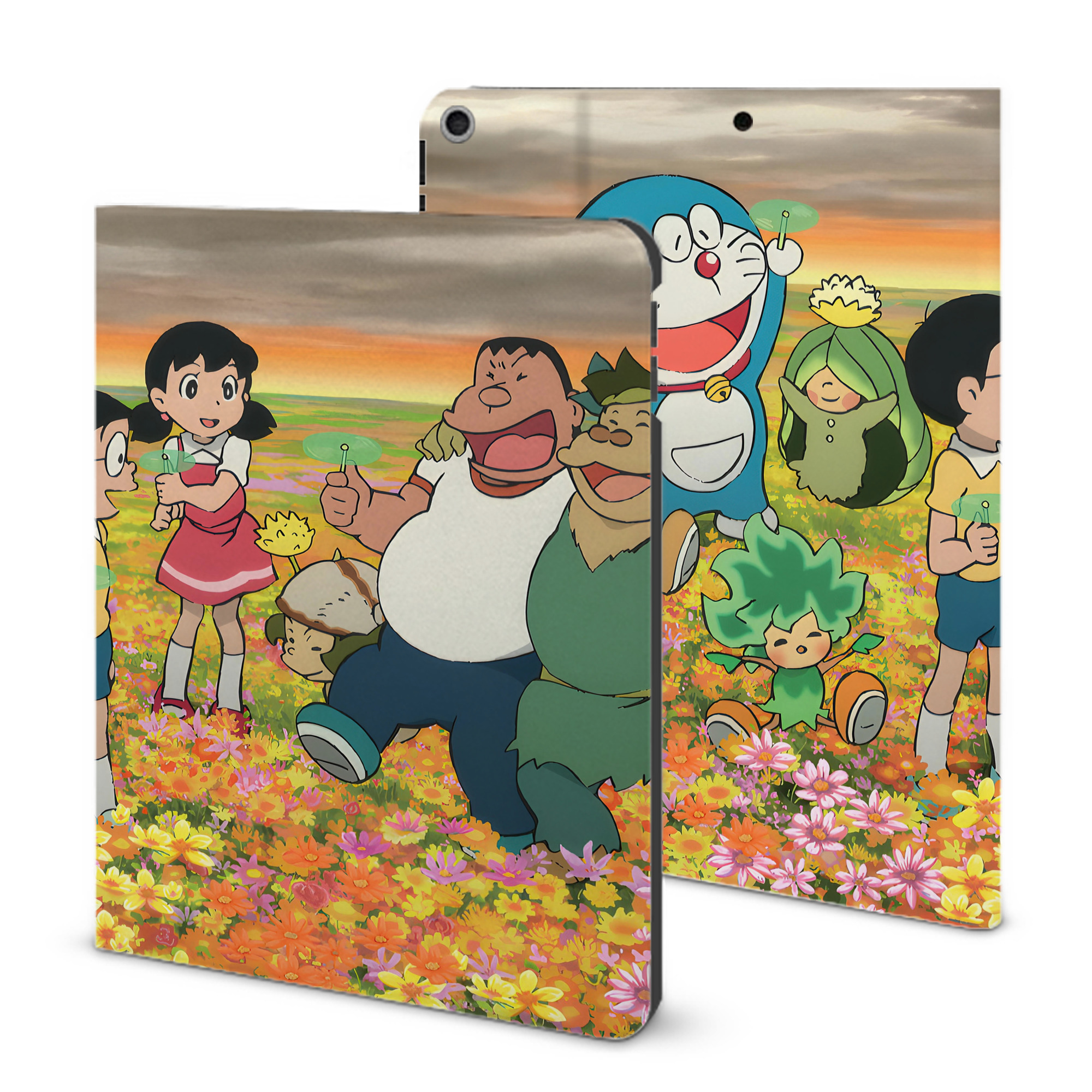 （画像用） ドラえもん Doraemon IPad ケース ブック型 PUレザー TPU 耐衝撃 軽量 薄型 ペン収納なし 全面保護 IPad 各モデル対応